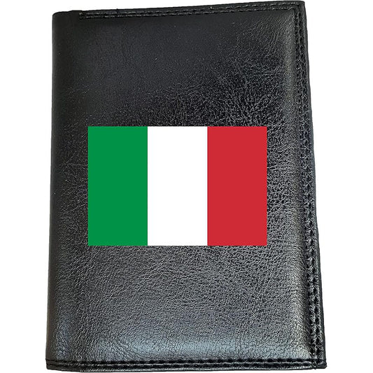 Portefeuille noir en simili cuir pour homme personnalisé Drapeau d'Italie