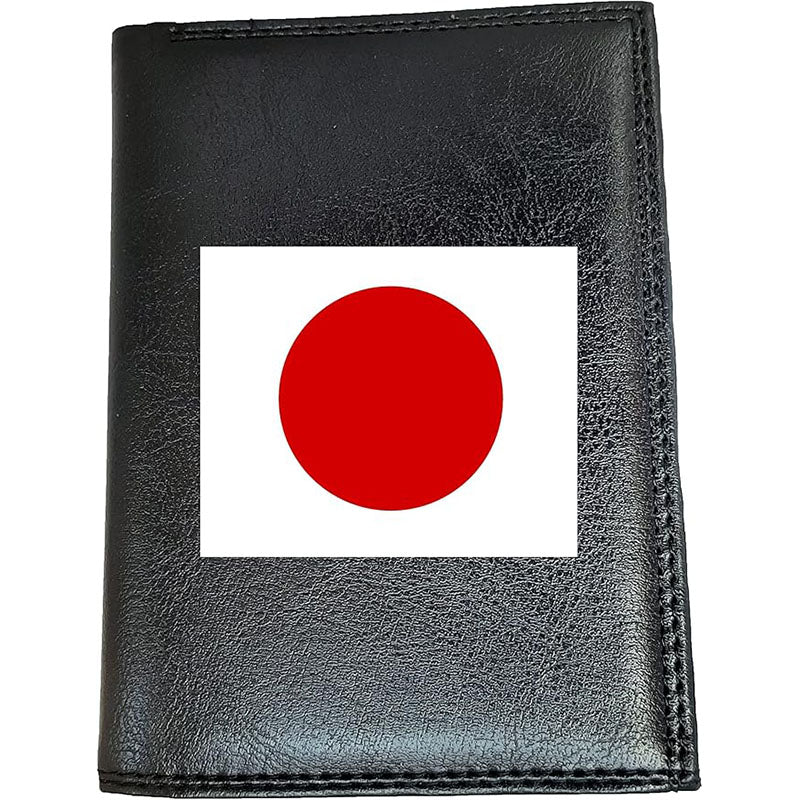 Portefeuille noir en simili cuir pour homme personnalisé Drapeau du Japon