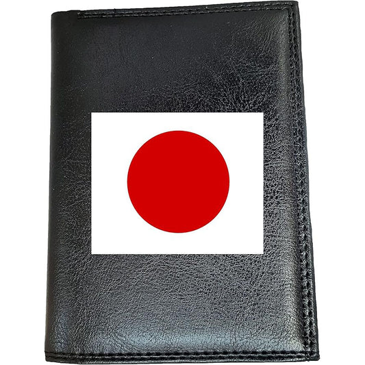 Portefeuille noir en simili cuir pour homme personnalisé Drapeau du Japon