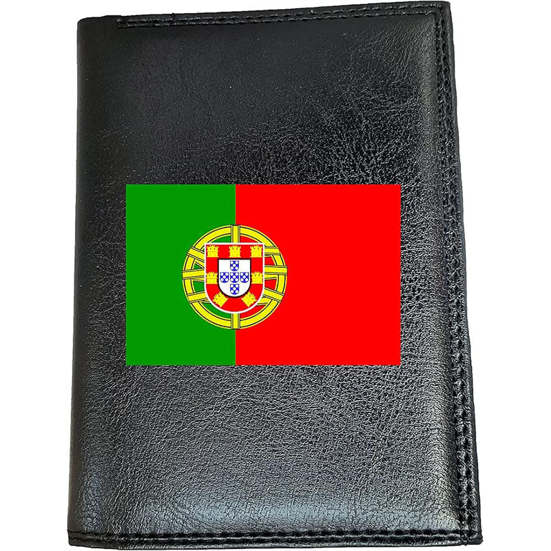 Portefeuille noir en simili cuir pour homme personnalisé Drapeau du Portugal