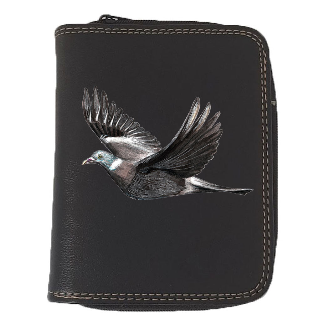 Porte monnaie et carte noir en Simili Cuir Homme personnalisé Palombe - Chasse