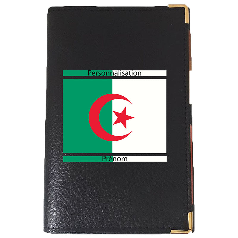 Porte Carte Grise en Cuir Personnalisé avec le Drapeau de l'Algérie