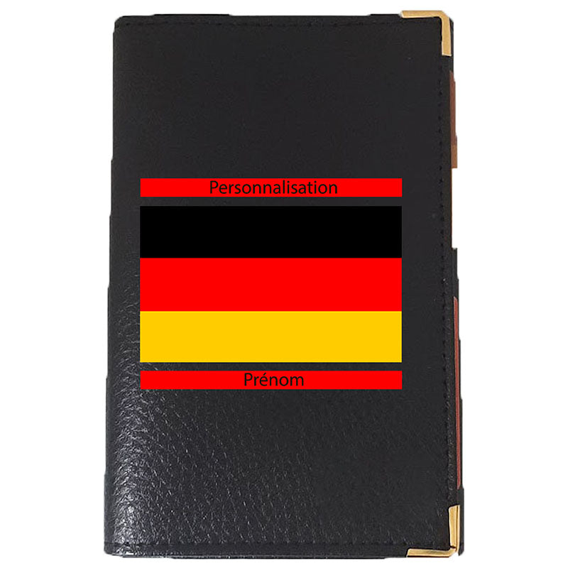 Porte Carte Grise en Cuir Personnalisé avec le Drapeau de l'Allemagne