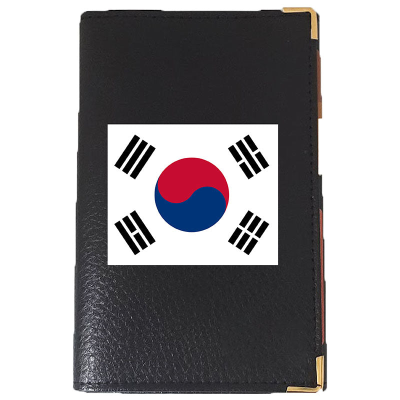Porte Carte Grise en Cuir Personnalisé avec le Drapeau de la Corée du Sud