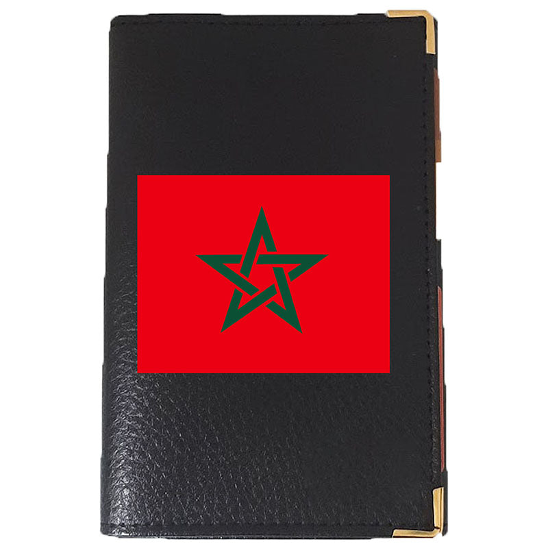 Porte Carte Grise en Cuir Personnalisé avec le Drapeau du Maroc