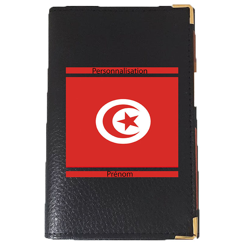 Porte Carte Grise en Cuir Personnalisé avec le Drapeau de Tunisie