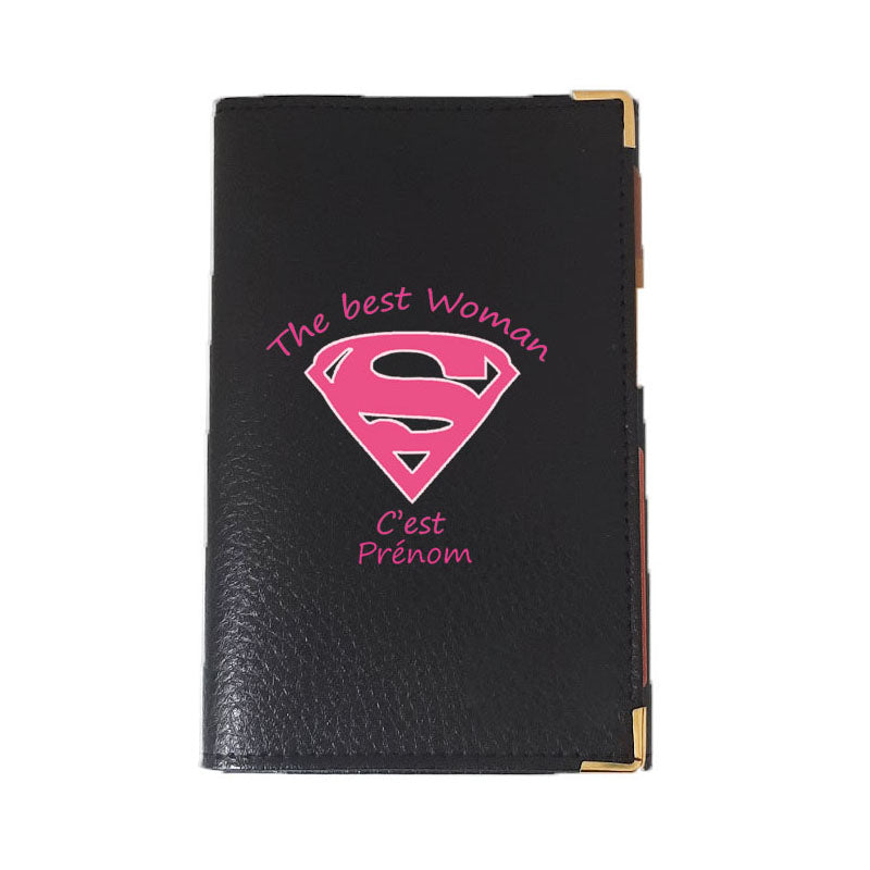 Porte Carte Grise en Cuir noir pour femme Personnalisé Best Woman