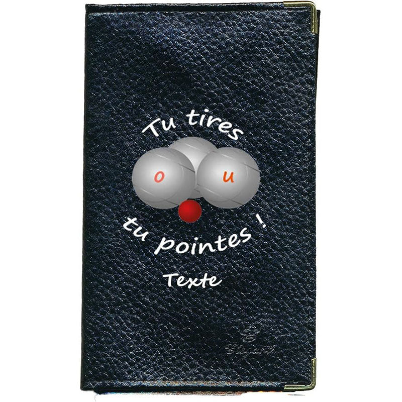 Porte Carte Grise porte papier en Cuir personnalisé Petanque