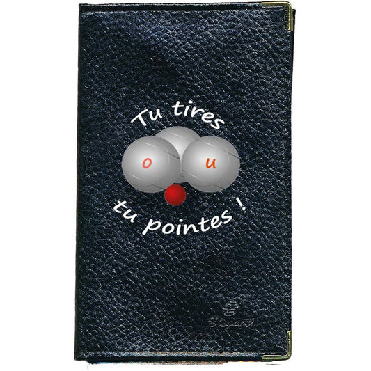 Porte Carte Grise porte papier en Cuir personnalisé Petanque