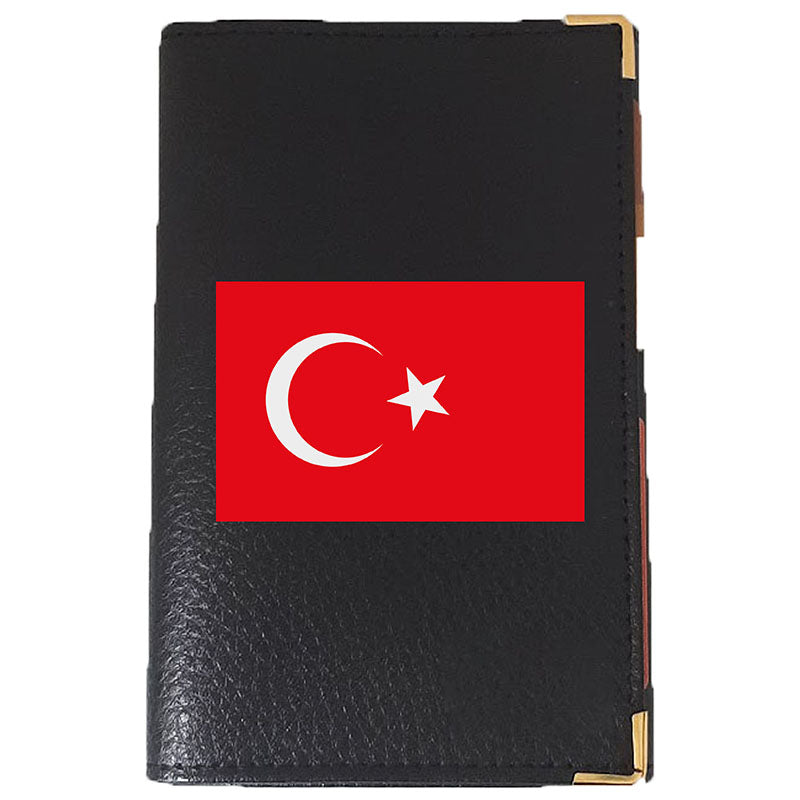 Porte Carte Grise en Cuir Personnalisé avec le Drapeau de Turquie