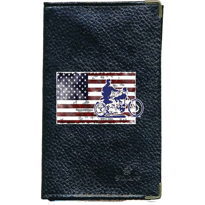 Porte Carte Grise en Cuir Personnalisé avec le Drapeau USA Harley