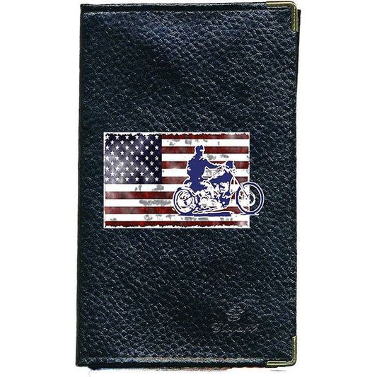 Porte Carte Grise en Cuir Personnalisé avec le Drapeau USA Harley