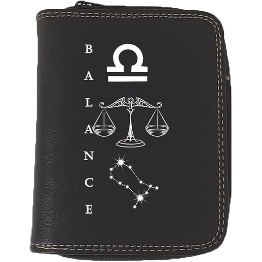 Porte monnaie et carte noir personnalisé avec Signe Astrologique