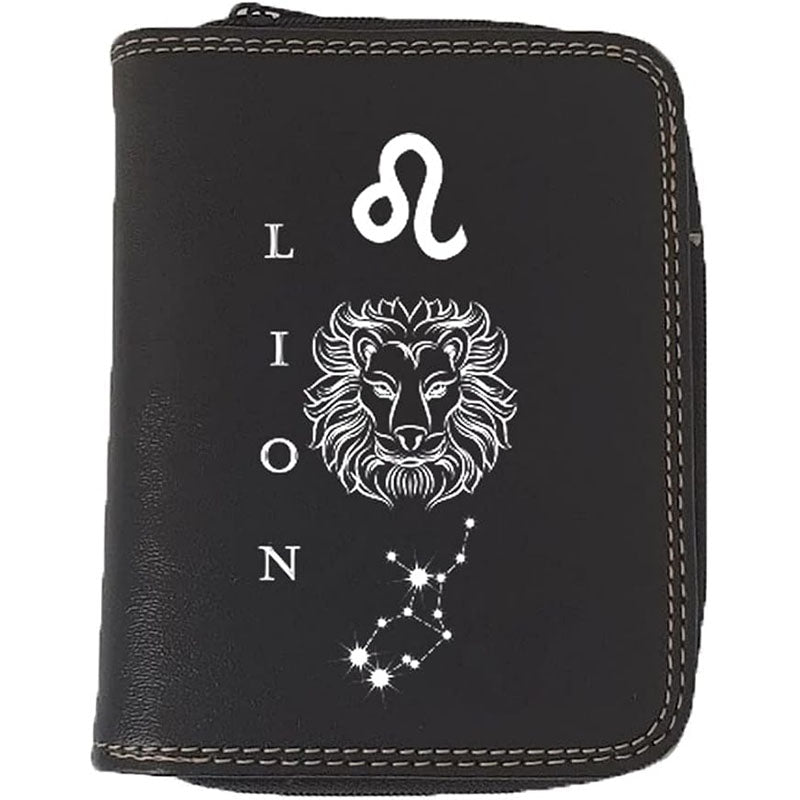 Porte monnaie et carte noir en Simili Cuir personnalisé avec Signe Astrologique