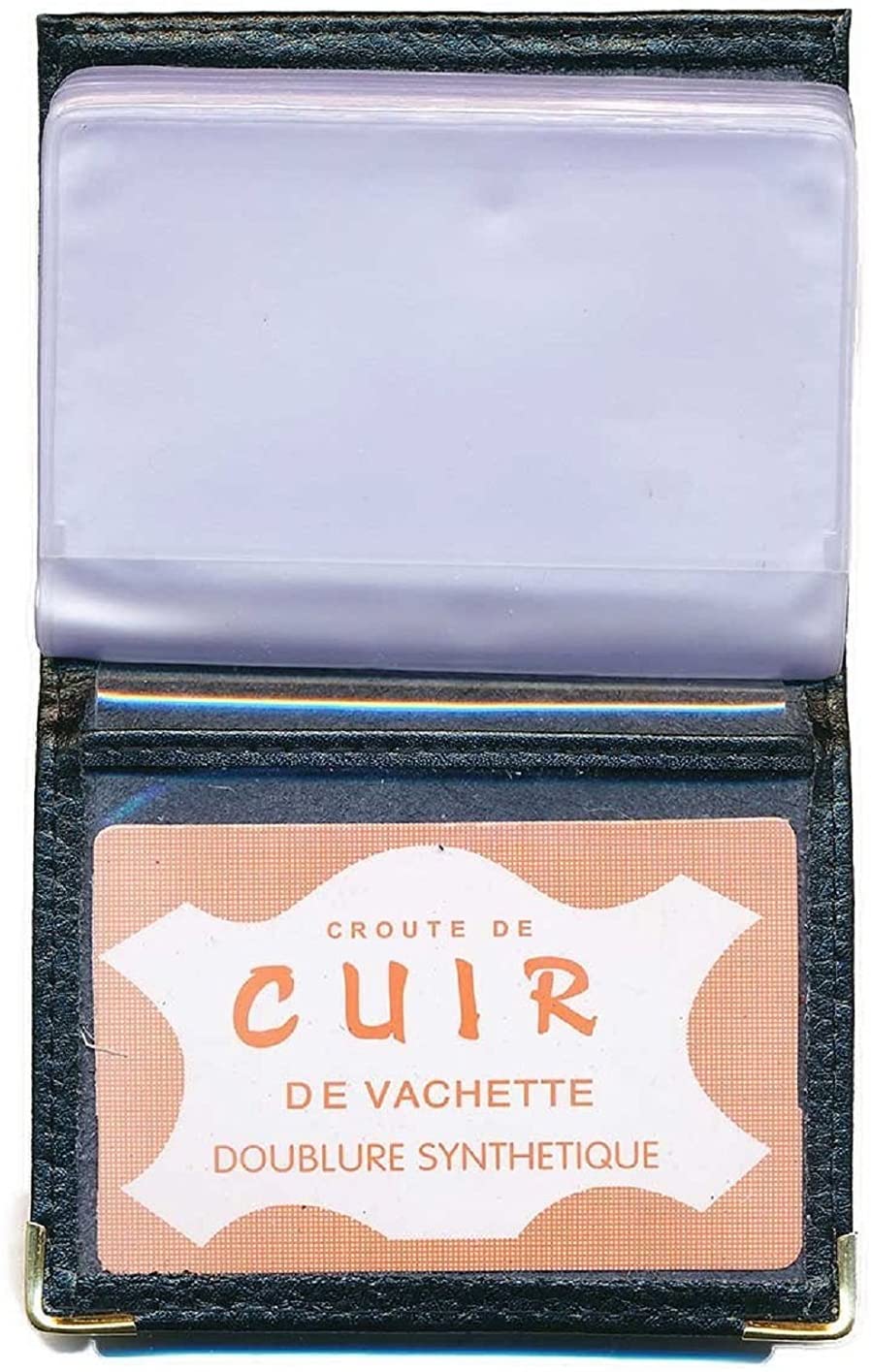 Etui porte carte bancaire et fidélité en Cuir noir Hibou