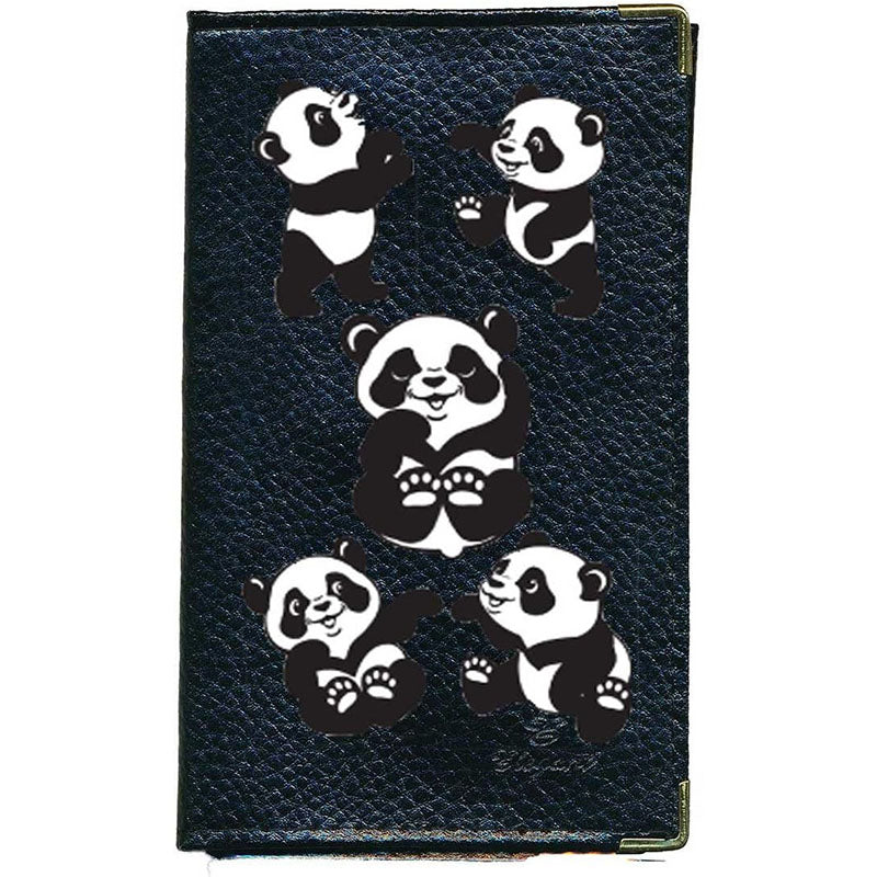 Porte Carte Grise en Cuir noir Personnalisé avec un Panda