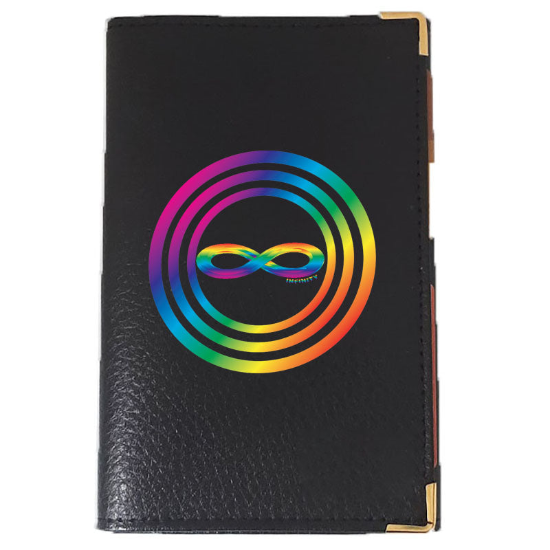 Porte Carte Grise en Cuir noir pour femme motif Cercle