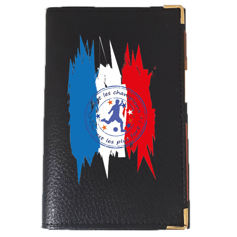 Porte Carte Grise en Cuir noir pour homme personnalisé Foot Champion