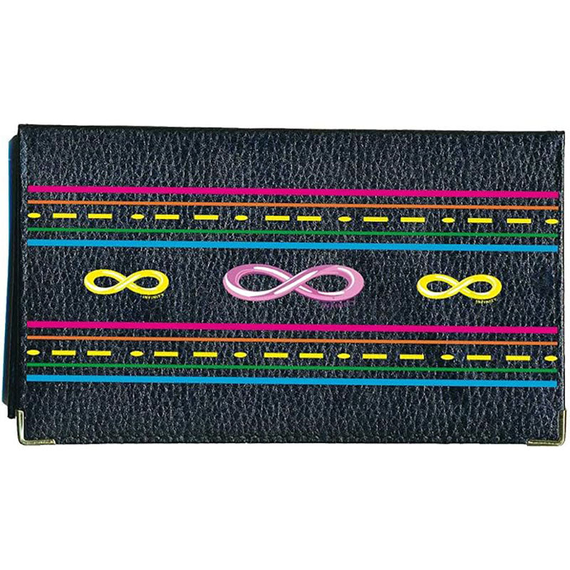 Porte chéquier et carte en cuir noir pour femme personnalisé infini