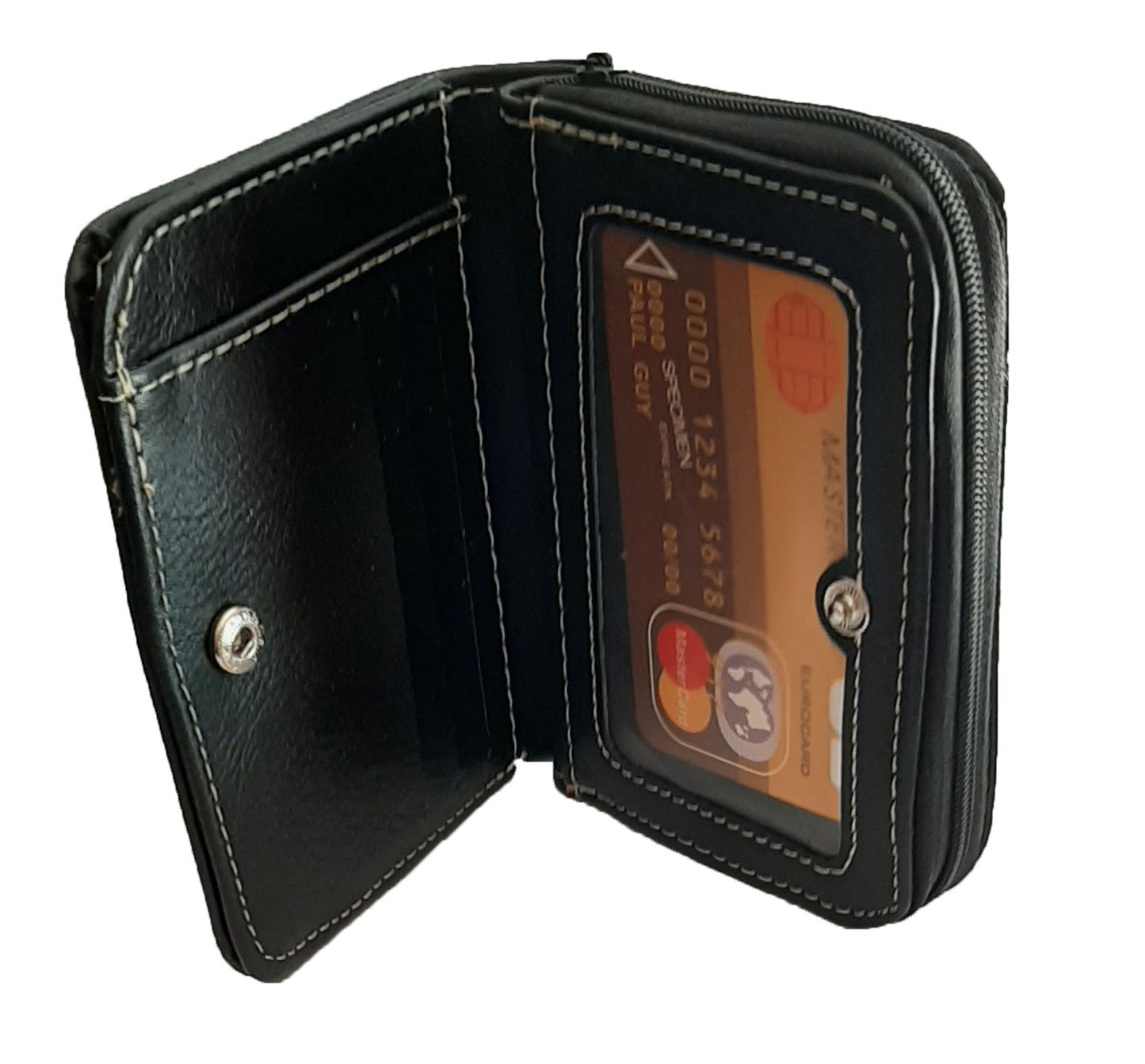 Porte monnaie et carte noir en Simili Cuir Design Panda