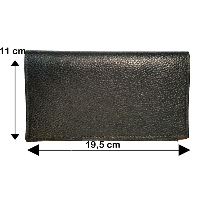 Porte chéquier et carte en cuir noir pour femme personnalisé avec Crayon fleurs