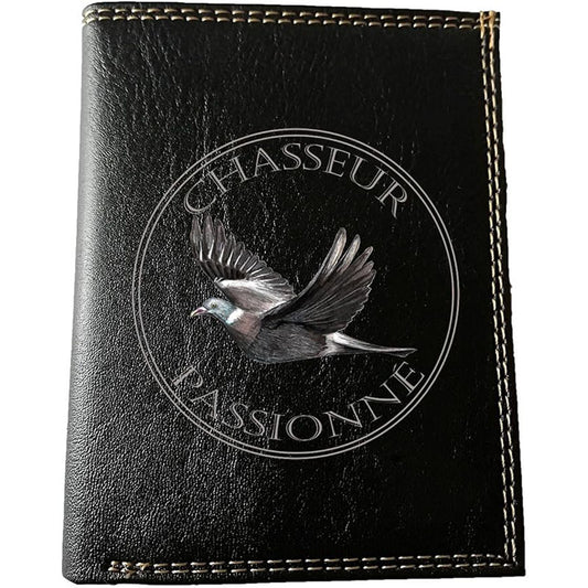 Petit Portefeuille Homme noir avec Porte Monnaie personnalisé Chasseur Passion