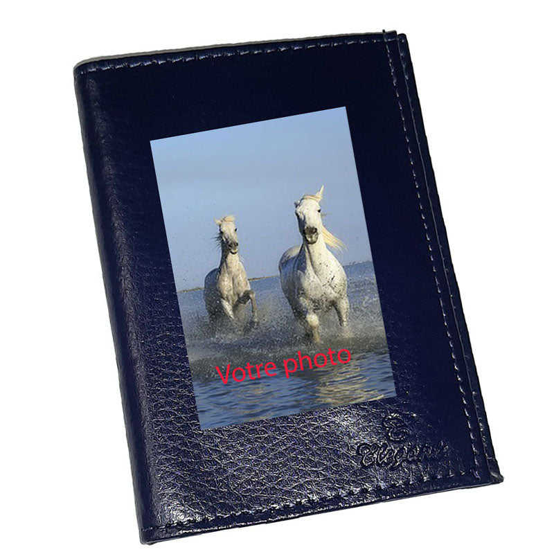 Portefeuille personnalisé en Cuir avec Votre Photo ou Logo et Texte