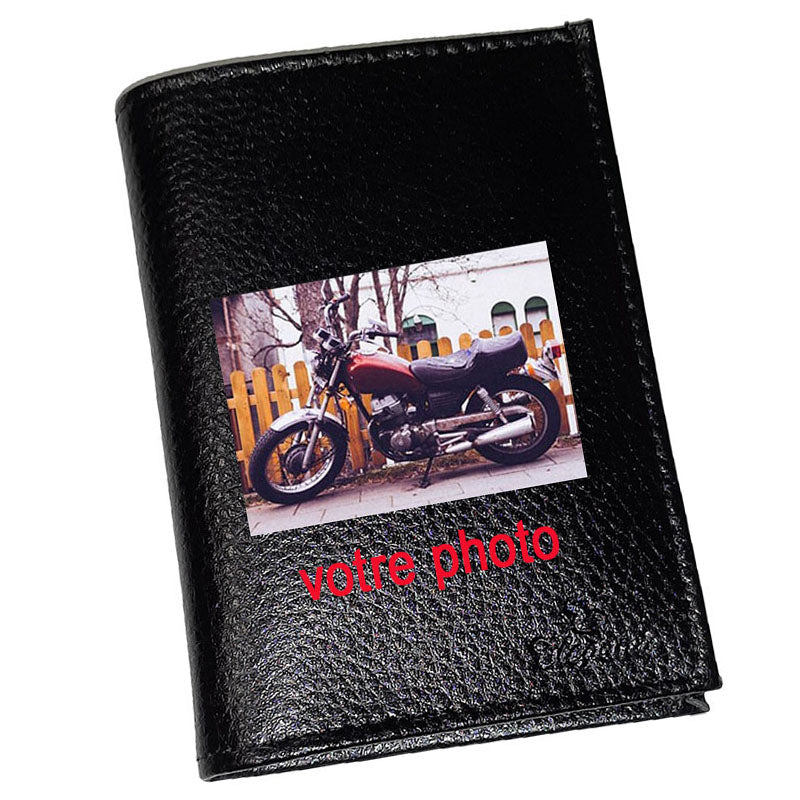 Portefeuille personnalisé en Cuir avec Votre Photo ou Logo et Texte