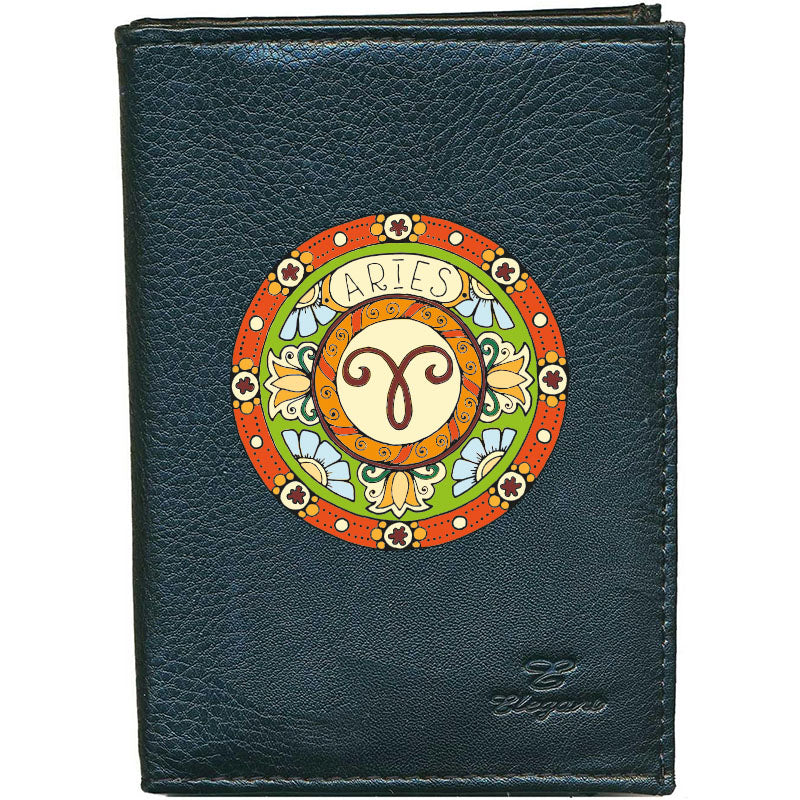 Portefeuille pour femme noir avec Porte Monnaie Signe Zodiaque Astrologique