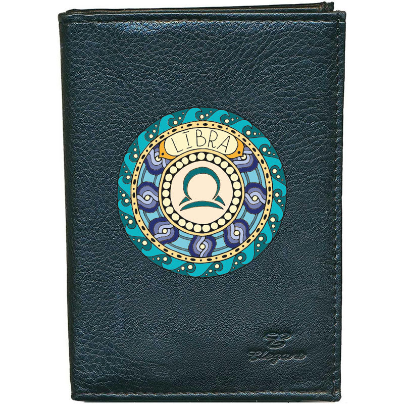 Portefeuille pour femme noir avec Porte Monnaie Signe Zodiaque Astrologique