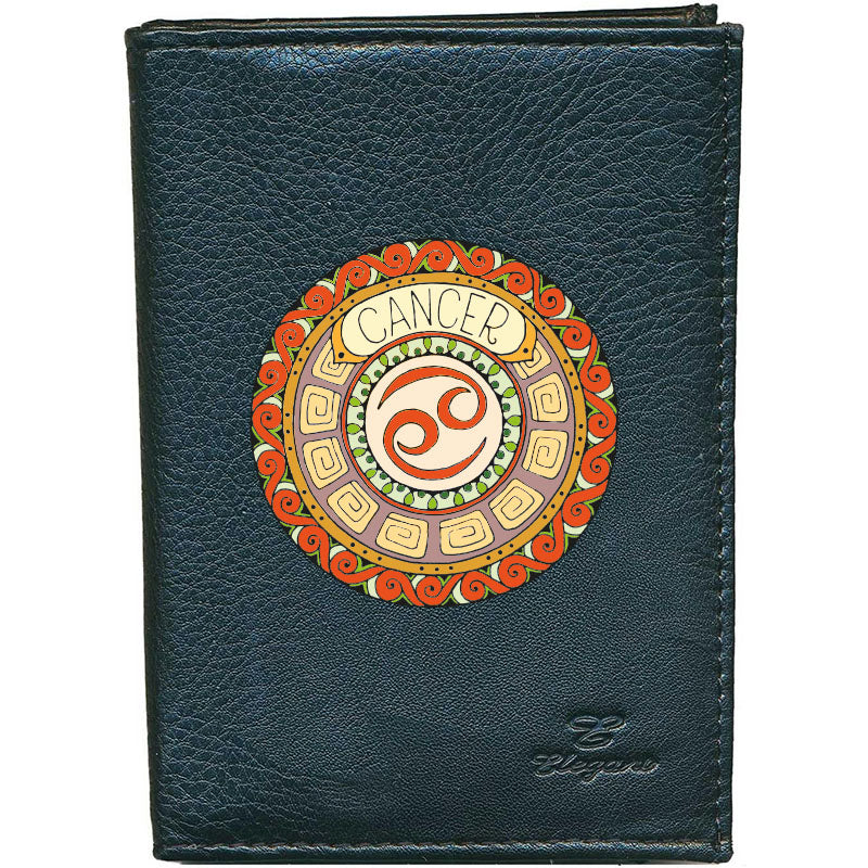 Portefeuille pour femme noir avec Porte Monnaie Signe Zodiaque Astrologique