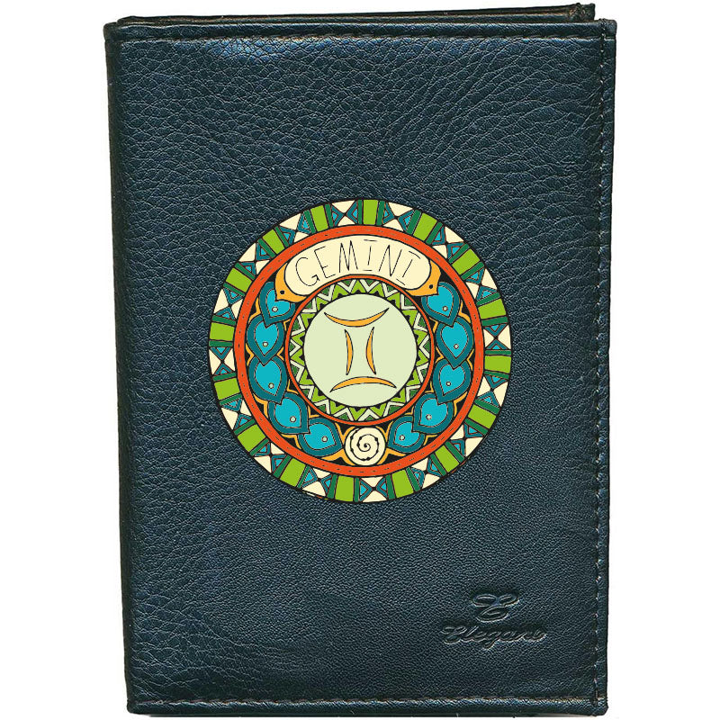 Portefeuille pour femme noir avec Porte Monnaie Signe Zodiaque Astrologique