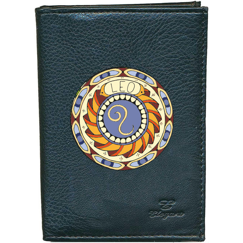 Portefeuille pour femme noir avec Porte Monnaie Signe Zodiaque Astrologique