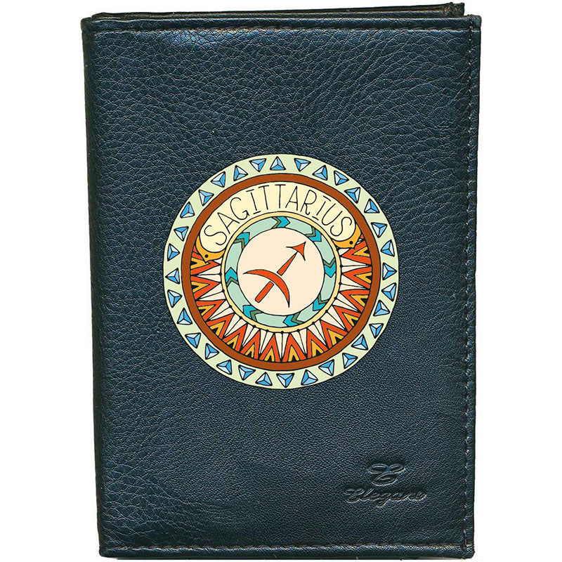 Portefeuille pour femme noir avec Porte Monnaie Signe Zodiaque Astrologique