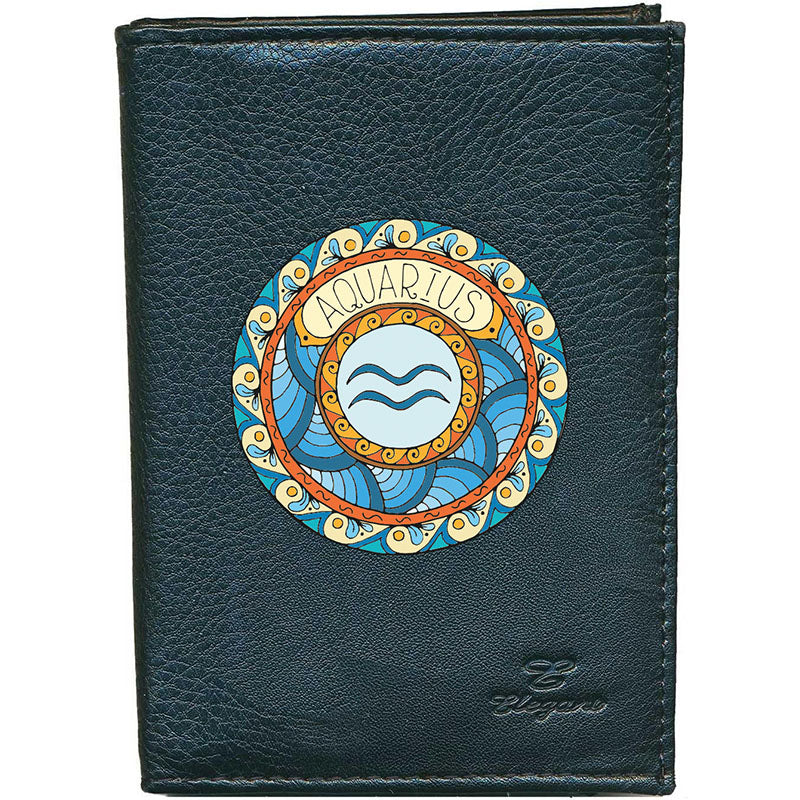 Portefeuille pour femme noir avec Porte Monnaie Signe Zodiaque Astrologique