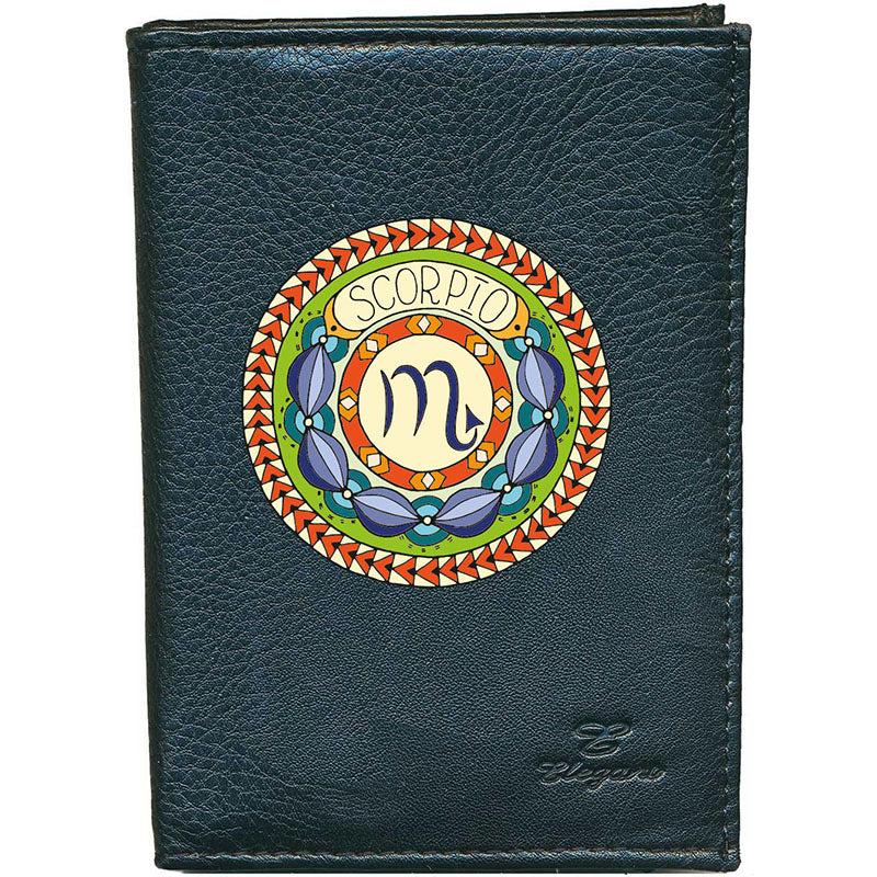 Portefeuille pour femme noir avec Porte Monnaie Signe Zodiaque Astrologique