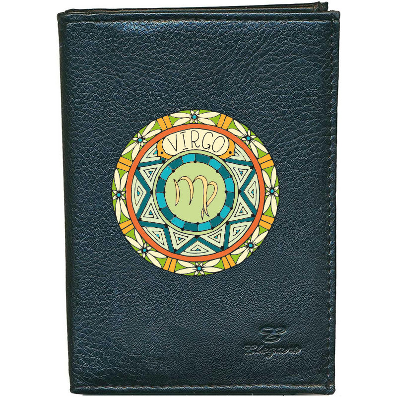 Portefeuille pour femme noir avec Porte Monnaie Signe Zodiaque Astrologique
