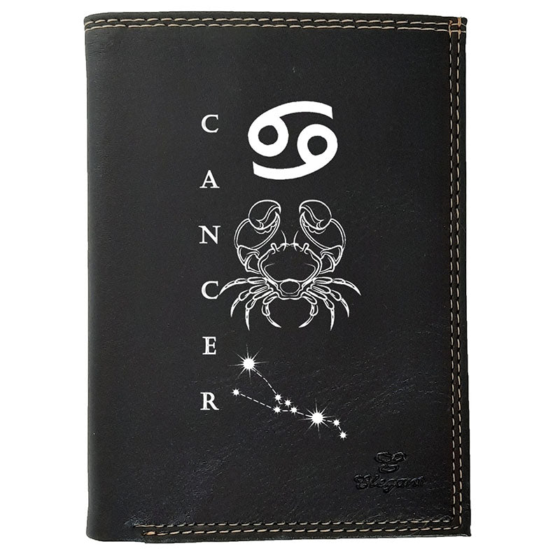 Petit Portefeuille Homme noir avec Porte Monnaie Signe Astrologique