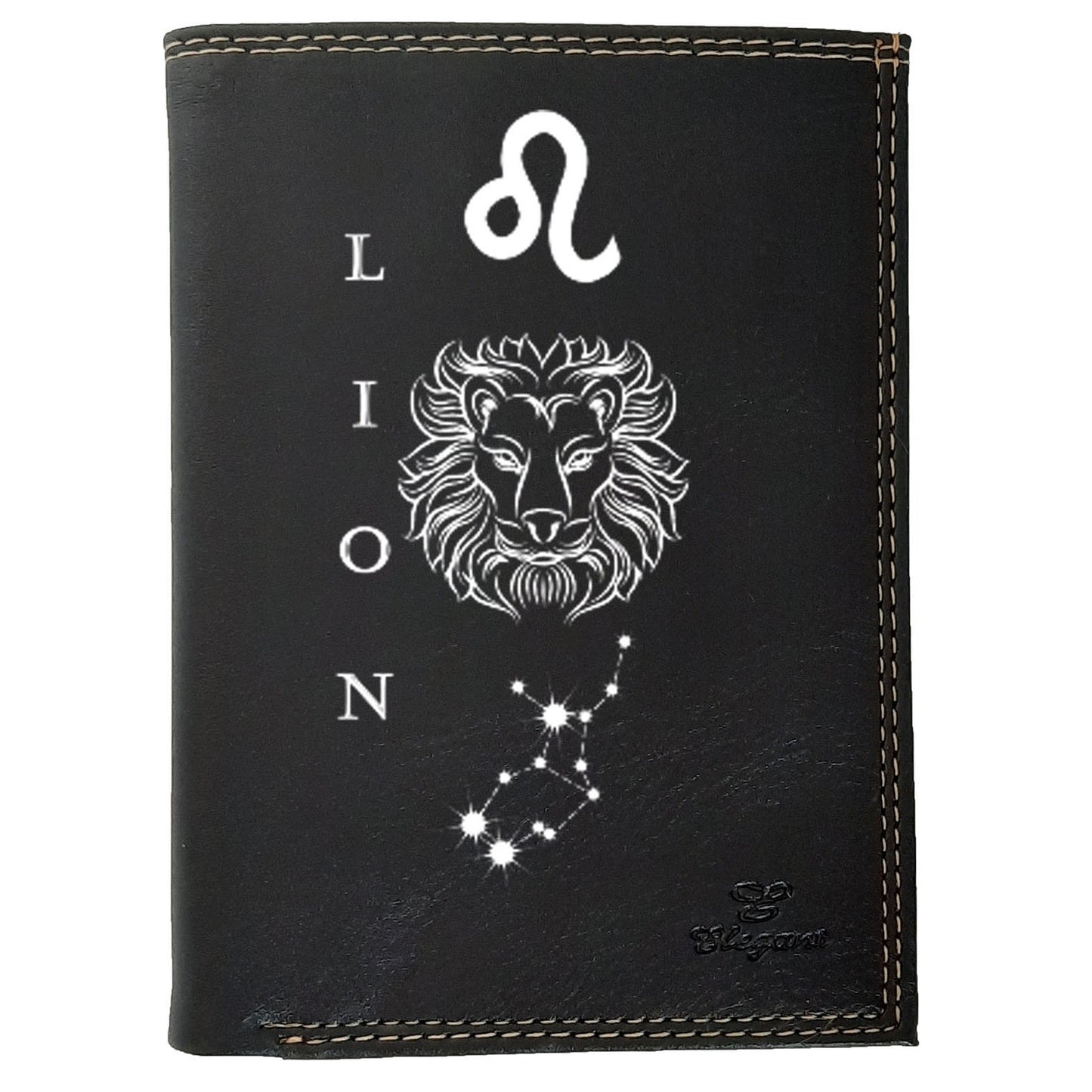 Petit Portefeuille Homme noir avec Porte Monnaie Signe Astrologique