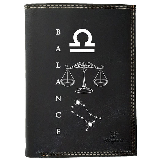 Petit Portefeuille Homme noir avec Porte Monnaie Signe Astrologique