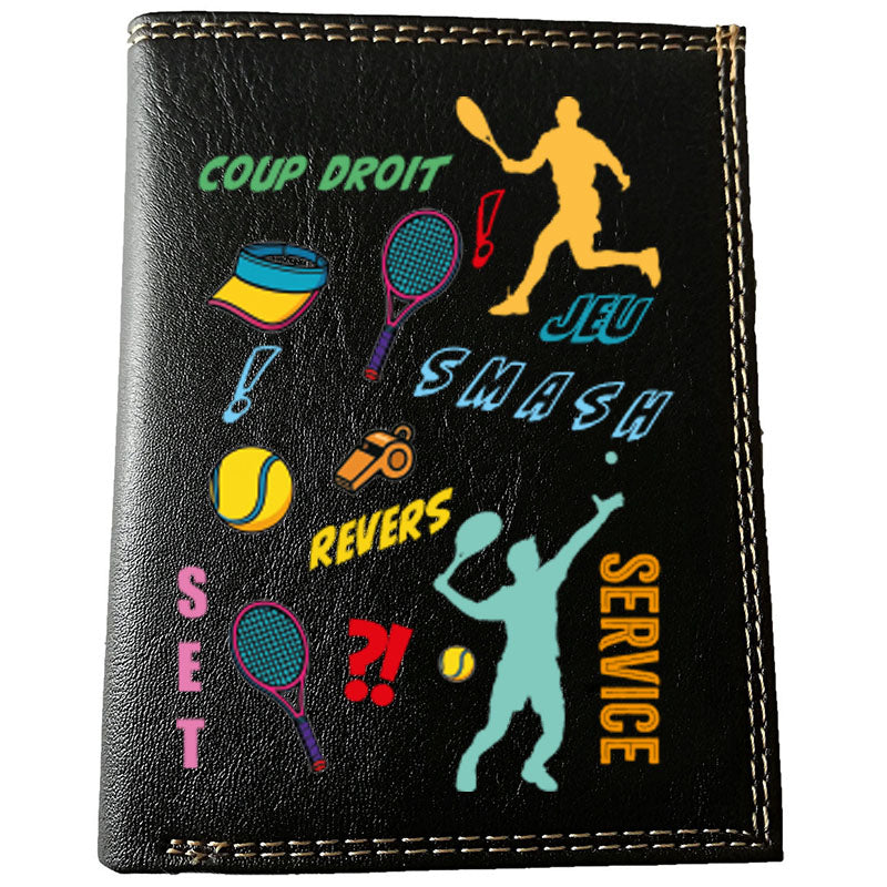 Petit Portefeuille Homme noir avec Porte Monnaie Personnalisé Tennis BD