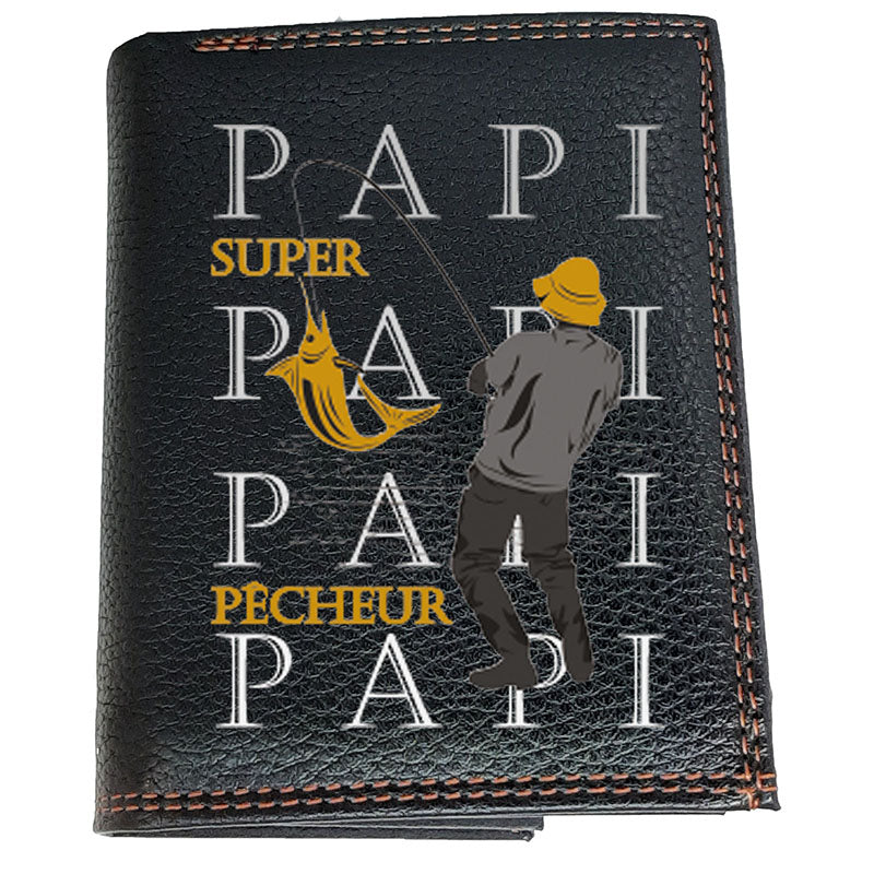 Portefeuille en Simili Cuir personnalisé Papi Pêcheur Pêche
