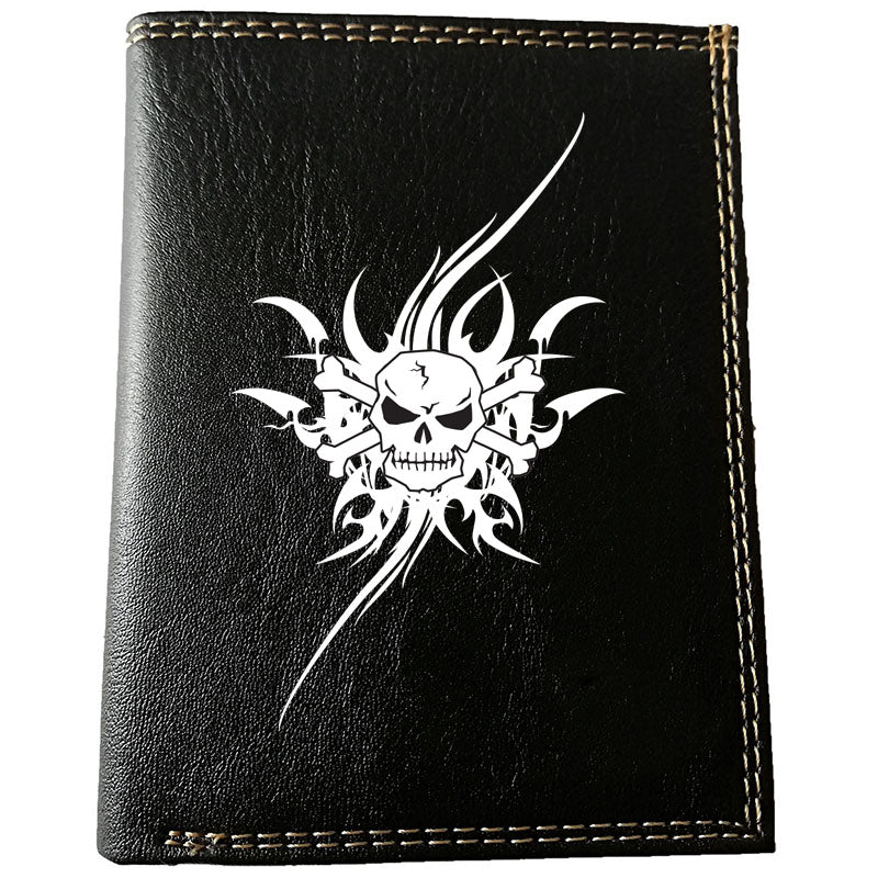 Petit Portefeuille porte monnaie pour Homme noir personnalisé Flamme