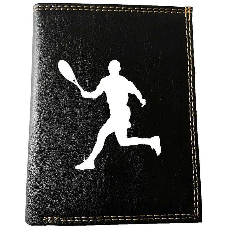 Petit Portefeuille porte monnaie noir pour Homme personnalisé Tennis