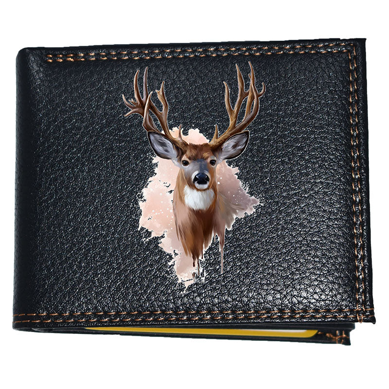Portefeuille à rabat en Simili Cuir personnalisé Chasse Biche Cerf