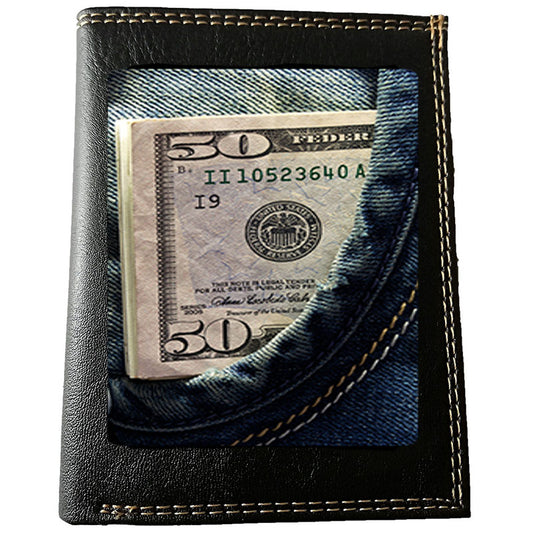 Petit Portefeuille porte monnaie noir pour Homme personnalisé Dollars