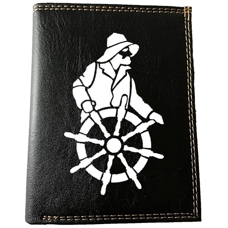 Petit Portefeuille porte monnaie pour Homme noir personnalisé Marin Mer