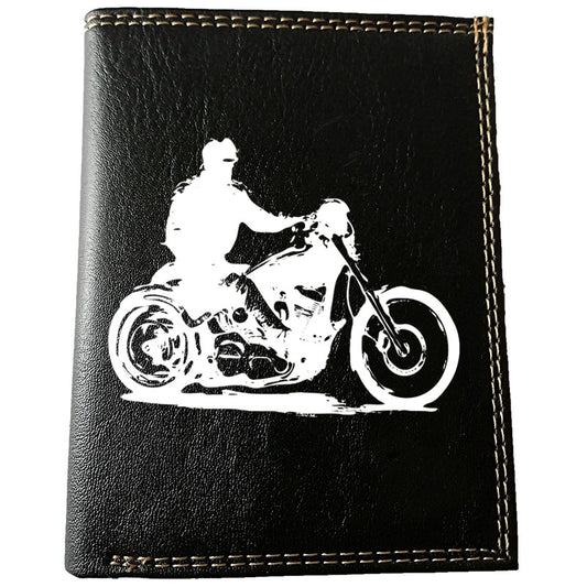 Petit Portefeuille porte monnaie pour Homme noir personnalisé Moto Harley