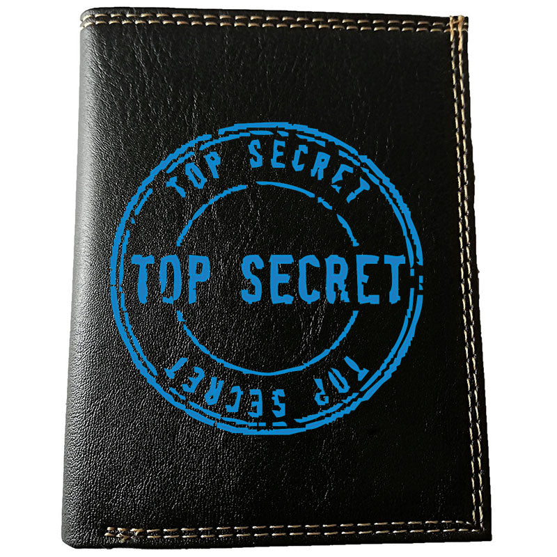 Petit Portefeuille porte monnaie pour Homme noir personnalisé Top Secret