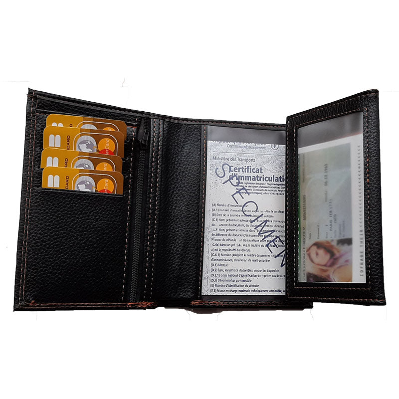 Portefeuille porte monnaie pour femme noir personnalisé Tournesol Maman